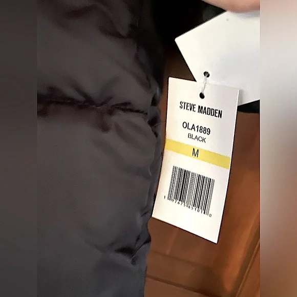 🏷️ BNWT STEVE MADDEN LONG BLACK WINTER COAT~MD~w/THUMB HOLES & POCKETS - Picture 5 of 13